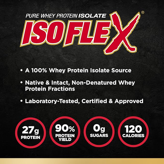 ALLMAX Nutrition - ISOFLEX Whey Protein Powder, Whey Protein Isolate, 27g Protein, Vanilla, 5 Pound